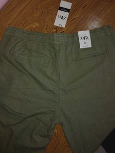Zara Olive Green Linen Pants