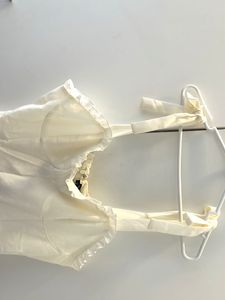 Cream Ruffle Tie-up Mini Dress