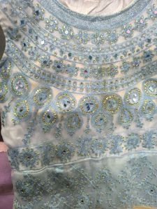 Elegant Blue Embroidered Dress