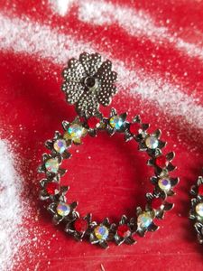 Rhinestone Flower Earrings