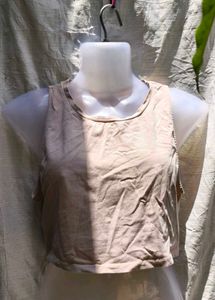 ZARA KHAKI CROP TOP