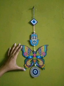 Wooden Butterfly Evil Eye Hanging For House