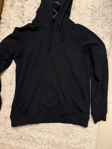 Black Hoody With Neck Mask Attached