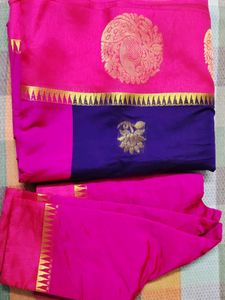 Cotton Silk Saree With Stitched Blouse