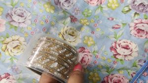 Gold &amp; Crystal Bangles (Set)