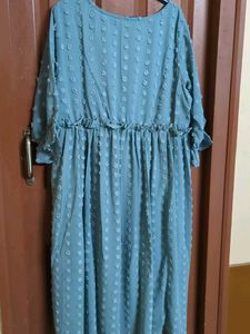 Blue Polka Dot Ruffle Dress