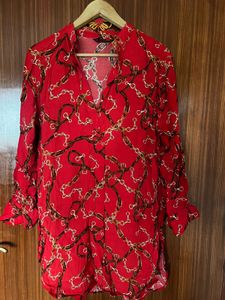 Red Chain Printed Top