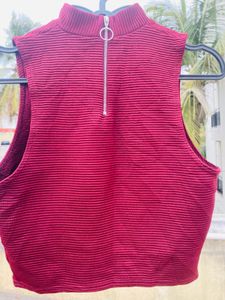 Maroon Sleeveless Top