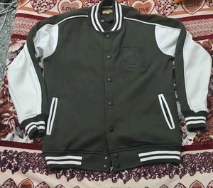 MENS BOMBER JACKET GREEN AND WHITE