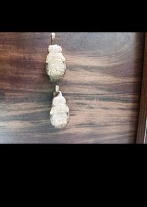Small Brass Two Elephant And Vase.
