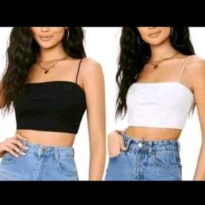 Savana set of 2 ribbed tube top/ bralette top
