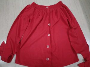 Red Off-Shoulder Top