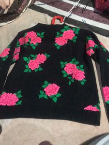 Floral Print Knit Sweater