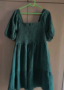 Green Tie- Mini Dress