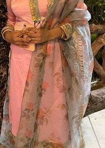 Wedding Dress Pink Organza Dupata Patiyala Salwar