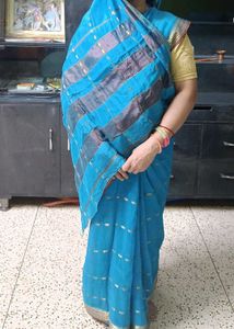 Blue Silk Blend Saree