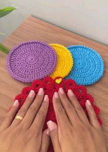 Colorful Crochet Placemats (Set of 2)