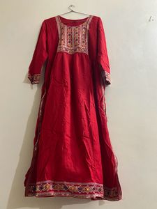 Price Drop New Stitched Red Colour Suit With embro