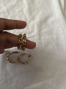 Gold Hoop Earring Set