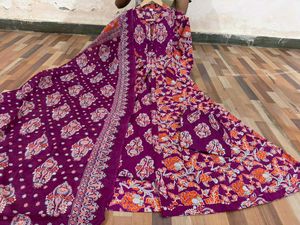 Anarkali Kurti with Bottom and Dupatta