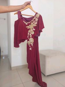 Red designer Lehanga choli zari and sequins work