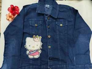 Denim Jacket with Cute kitty patch 🥰