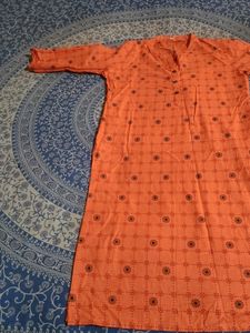 Orange Kurta For Women Chest -18.5 Length -38.5