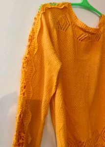 Unused Stylish Yellow Color Sweatshirt/ Top Women