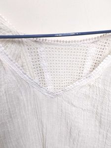 White V-Neck Top