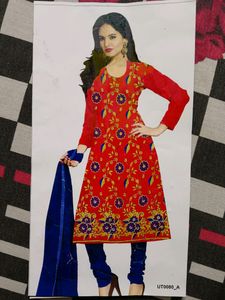 Beautiful Red Blue Combination Fancy Suit