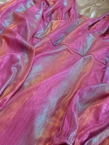 Iridescent Pink Long Sleeve Dress