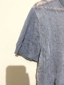 Sheer Should Textured Tshirt  A