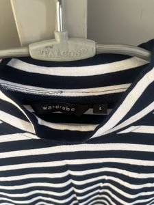 Striped Button-Shoulder Top