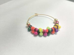 Colorful Beaded Hoop Earrings