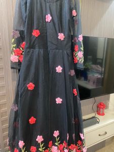Elegant Black Floral Dress