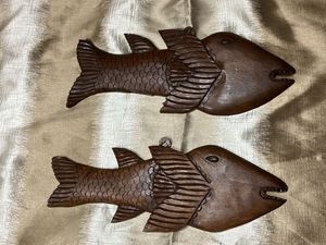 Antique Carved teak Wood Fish