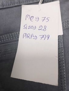 M@75 Size-28 Light Wash Wide Leg Cargo Jeans