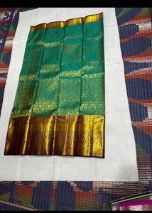 Pure Kanchipuram Silk Saree Green &amp; Purple Pink