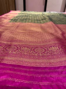 Green &amp; Pink Art Silk Saree