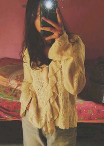 Ruffle Knit Cardigan