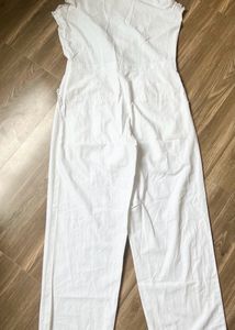 White Cotton Jumpsuit