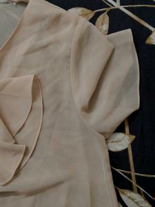 Elegant Beige Ruffle Top