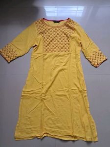 Yellow Embellished Kurta