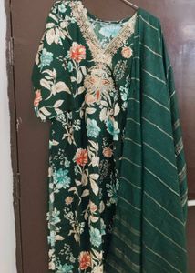 New Unused Cotton Blend Resham Work Suit