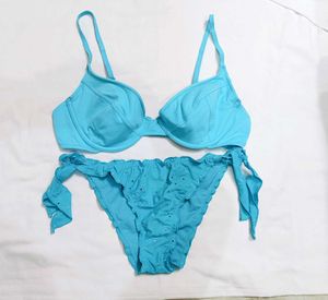 🇳🇿💫💗Sky Blue Colour Beautiful Bra Penty Set