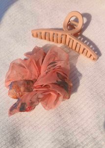 Organza Hair Scrunchies And One Claw