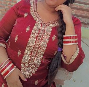Maroon Embroidered Kurta Set