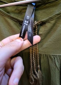 Olive Green Tassel Tie Top