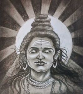 Shiv Painting On Cardboard Paper