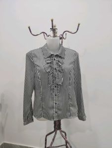 Striped Ruffle Blouse